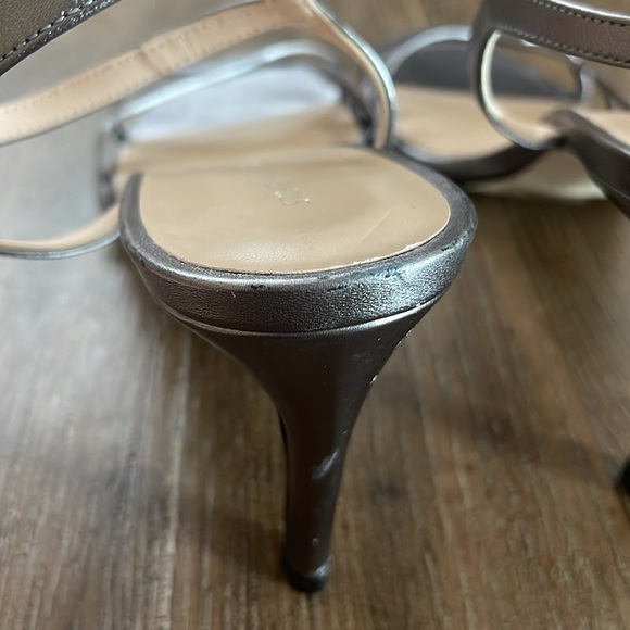 Stuart Weitzman Sandal Heel Starla Heel Women’s 9.5 Strappy Metallic Y2K - Picture 6 of 12